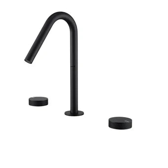 Camille Bathroom Basin Mixer Tap with Dual Knurled Handles