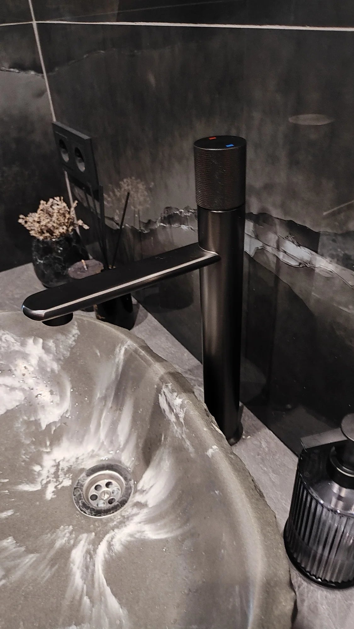 Avril Waterfall Deck Mounted Basin Mixer Tap