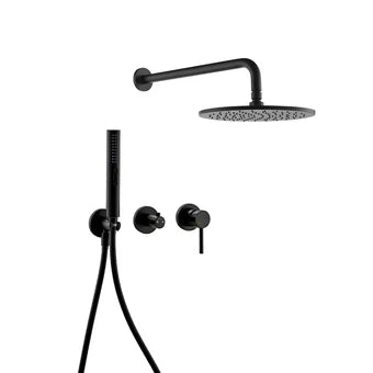Bohemian Matt Black Concealed Shower Set with Rain Head & Hand Shower