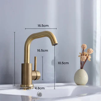 Brushed Gold Deck Mounted Basin Mixer Tap