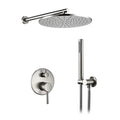 Basilica Concealed Brushed Chrome Shower Set with Rainfall Head & Hand Shower