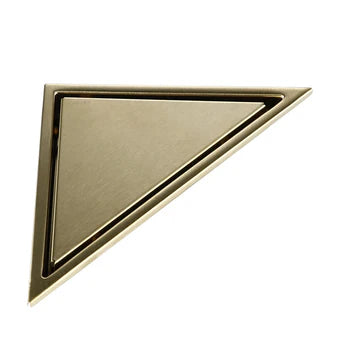 Brushed Gold Drain Siphon – Triangle Cover, Rustproof Stainless Steel with Deodorization Type Strainer