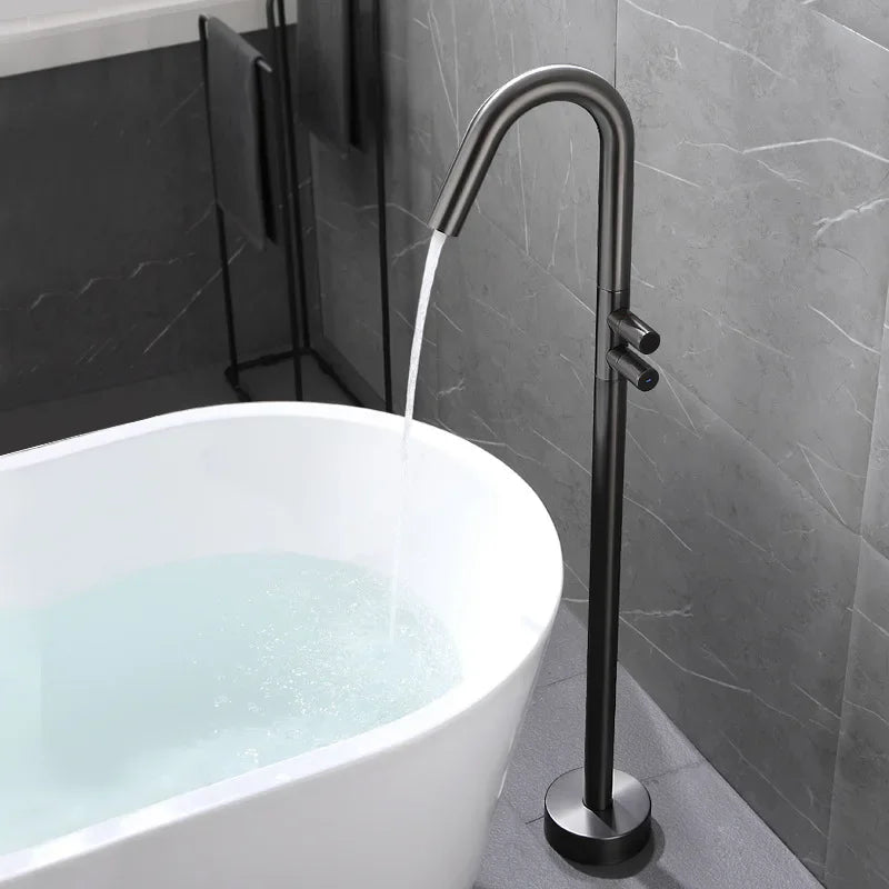 Enfield Freestanding Floor Mounted Bath Filler with Hose