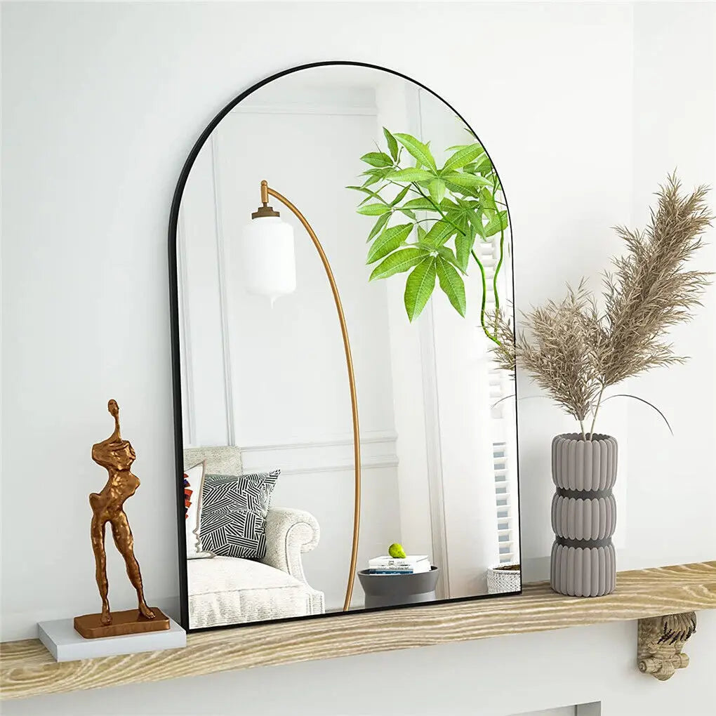 Elegant Black Arched Mirror for Bathroom & Living Room Décor